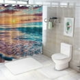 thumbnail image 7 of Patifu Sunset Ocean Beach Bathroom Shower Curtain Set with Hooks 36"x72, 7 of 7