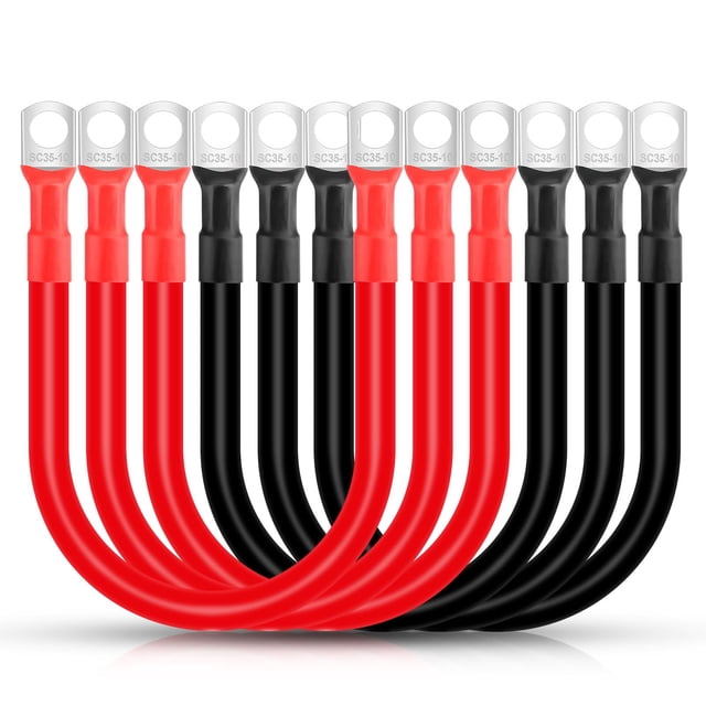 Cable de batería Linkstyle 2 AWG con cable de cobre de 15 cm, 6 unidades