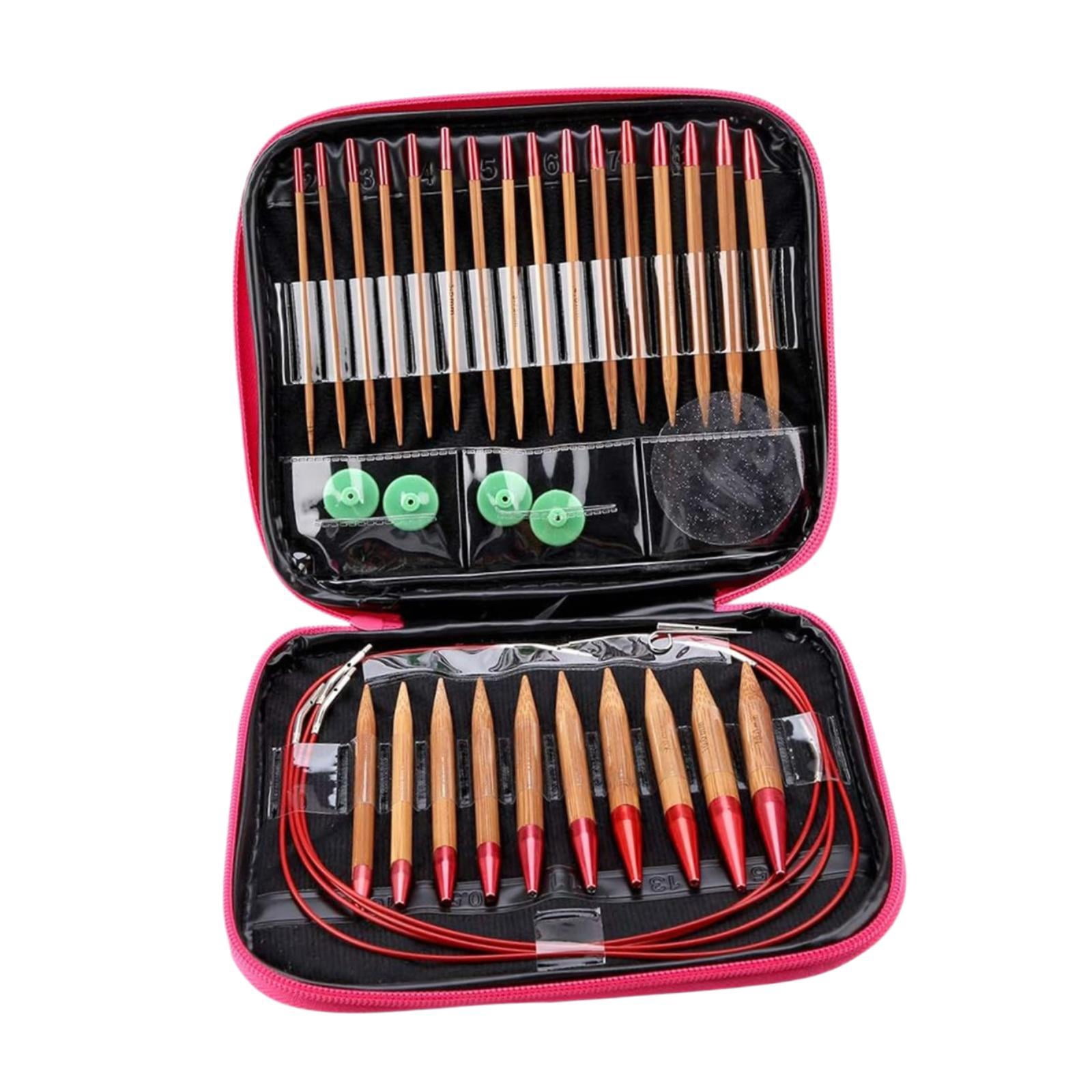 FVDPWYE Circular Knitting Needle Set, 13 Sizes, Crochet Hooks with Storage Box for Small