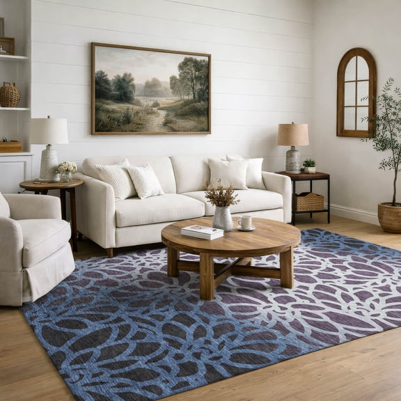 Addison Rugs Mayfield Premium Machine Washable Transitional Lattice Plum Rectangle Rug, 10' x 14'