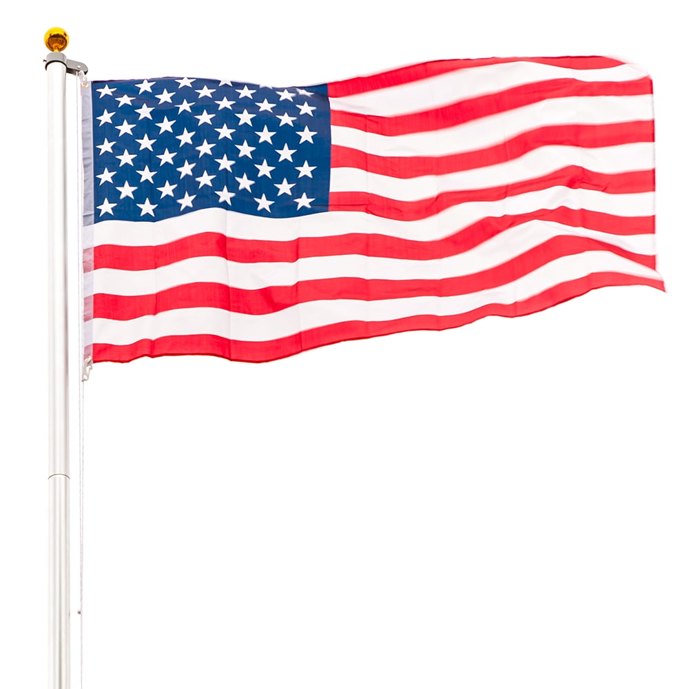 3x5 USA American & état de Kentucky drapeau Aluminium Pole Kit Ball Top 3'x5' 