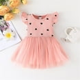 thumbnail image 2 of Otqutp Baby Girls Clothes Set Dress Toddler Girls Dresses Fly Sleeve Love Print Mesh Dress Summer Birthday Party Dress for 6M to 3 Years, 2 of 6