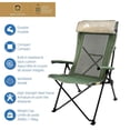 thumbnail image 4 of Ozark Trail Chaise de Camping Quad - Résistance Jusqu'à 300Livres - Vert - 100% Polyester RPET., 4 of 7