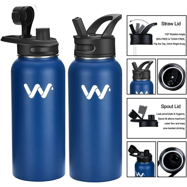 32 Oz. Sport Iconic Vacuum Insulated Stainless Steel Water Bottle  w/Drinking Spout and Straw