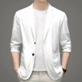 thumbnail image 5 of Traje pequeño informal de color sólido fino de primavera y verano para hombre, traje de negocios coreano para hombre, chaqueta de protección solar occidental para hombre, 5 of 5