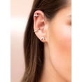 thumbnail image 3 of U7 Half Hoop Earrings Tiny Minimalist Sterling Silver Moon Earring for Women Open Cartilage Huggie Piercing Ear Charm, 3 of 8