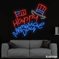 thumbnail image 4 of Craftnamesign Happy Memorial Day Neon Sign, American Shop Decor, LED Sign, 4 of 4