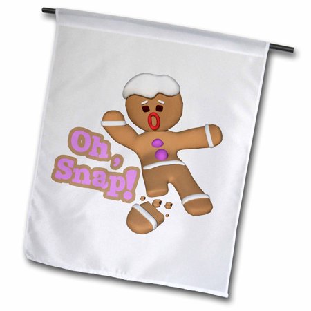 3dRose Funny Oh Snap Broken Snapped Gingerbread Man Cookie Holiday Christmas Humor - Garden Flag, 12 by 18-inch