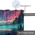thumbnail image 5 of Aurora Borealis Forest Curtain Valances Fantasy Galaxy Colorful Starry Sky Window Valance for Bedroom Bathroom Living Room Dining Room Valances Set 54 by 18 in, 1 Panel, 5 of 6