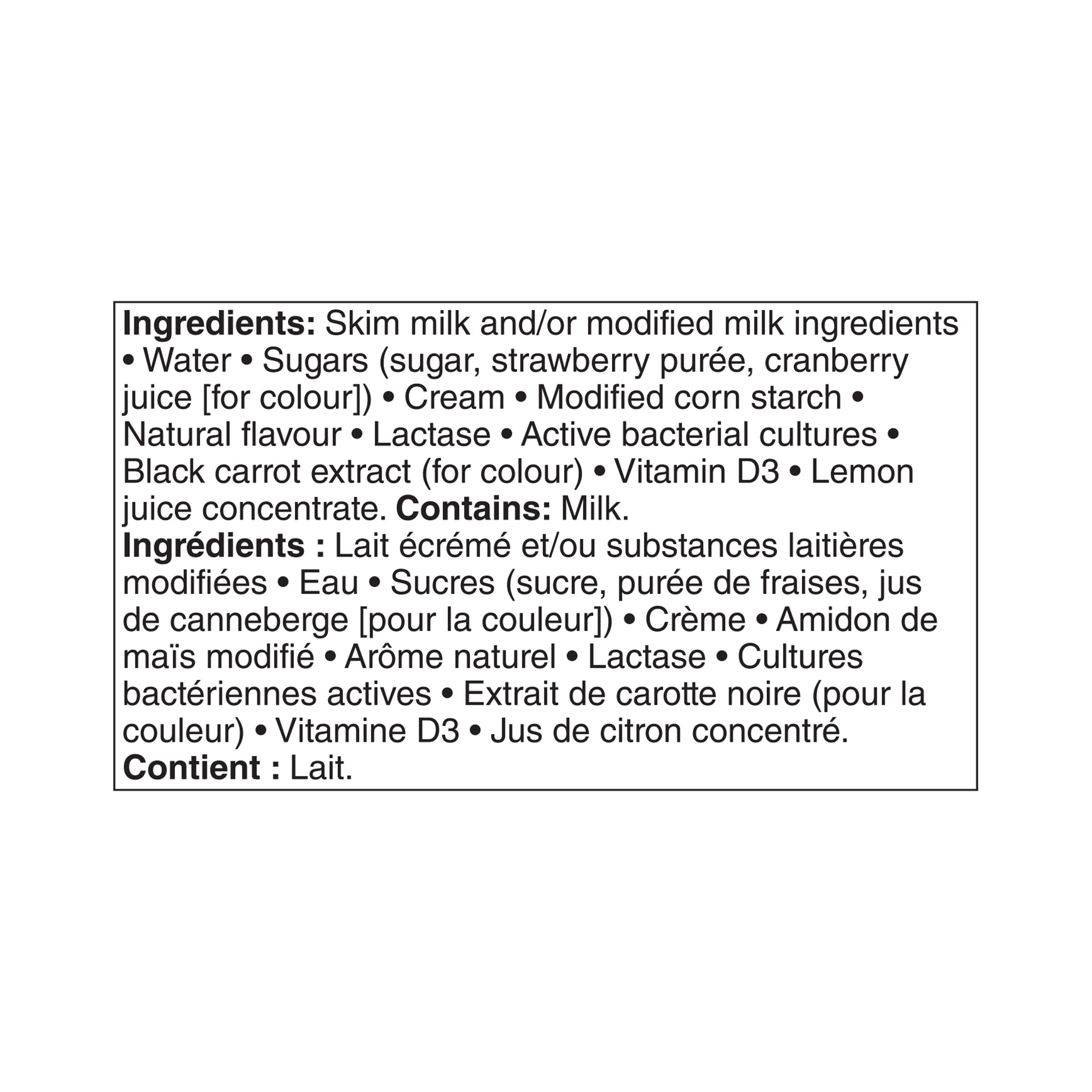 Yogourt à boire à la fraise Great Value 6 x 93 mL