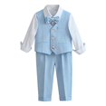thumbnail image 2 of TIREOW Boys Formal Suit 4 Piece Set Long Sleeve White Shirt Waistcoat Pants and Bow Tie Set Kids Classic Wedding Tuxedo Outfit, 2 of 5