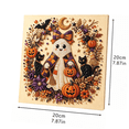 thumbnail image 4 of Halloween Ghost Pearl Art DIY Kit, 4 Styles Optional Cute Ghost Pumpkin Black Cat Diamond Painting Set, Beginner Adult Bead Embroidery Craft Supplies, Fall Halloween Wall & Tabletop Decor, 1pc D, 4 of 4