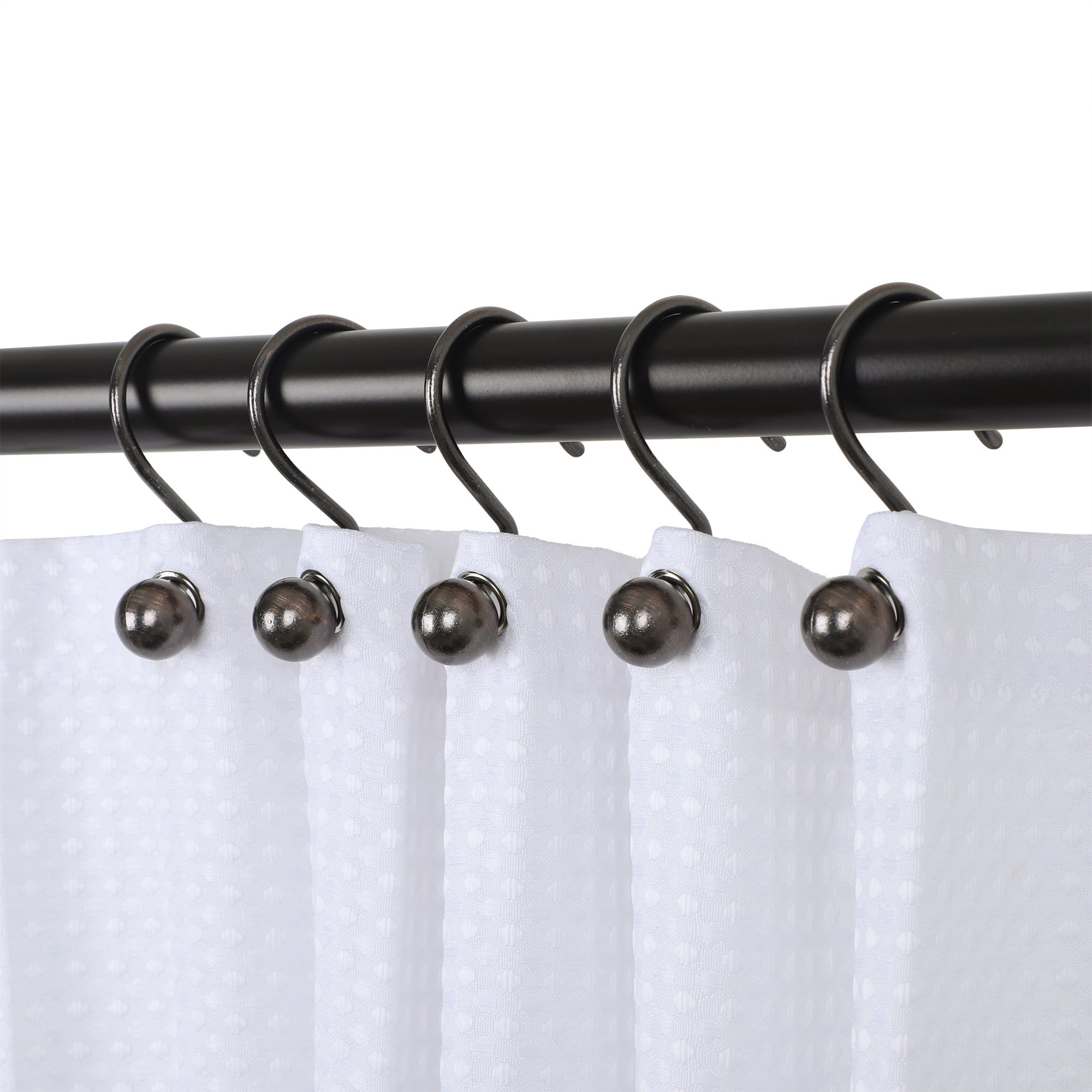 OIL RUBBED BRONZE SHOWER CURTAIN HOOKS SET OF 12 NEW 