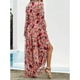 thumbnail image 4 of ZANKLEY Womens Casual Boho Floral Printed V Neck Long Sleeve Maxi Dress for Spring Summer Vacation, 4 of 12