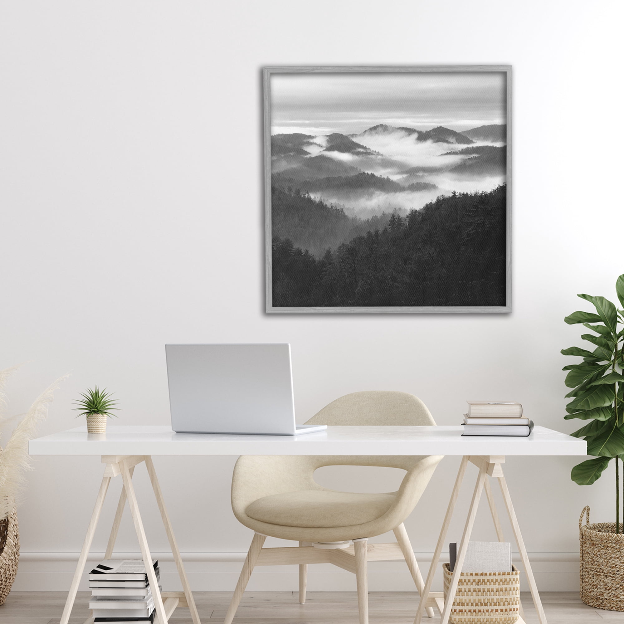 Stupell Industries Smoky Mountains Forest Gray Framed Giclee Art, design by Nicholas Bell