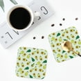 thumbnail image 4 of Yiaed Cartoon Fruit Print Leather Coasters for Drinks - Cup Coasters Coffee Table Kitchen Table Bar, Home & Office Gifts Handmade Drink Coasters-Square, 4 of 6