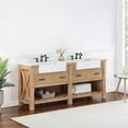 thumbnail image 4 of Villareal 72" Double White Farmhouse Basin Bath Vanity in Weathered Pine Wood, 4 of 13