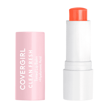 COVERGIRL Clean Fresh Tinted Lip Balm, 200 Made For Peach, 0.14 oz, Clean Vegan Formula, Cruelty Free Lip Balm