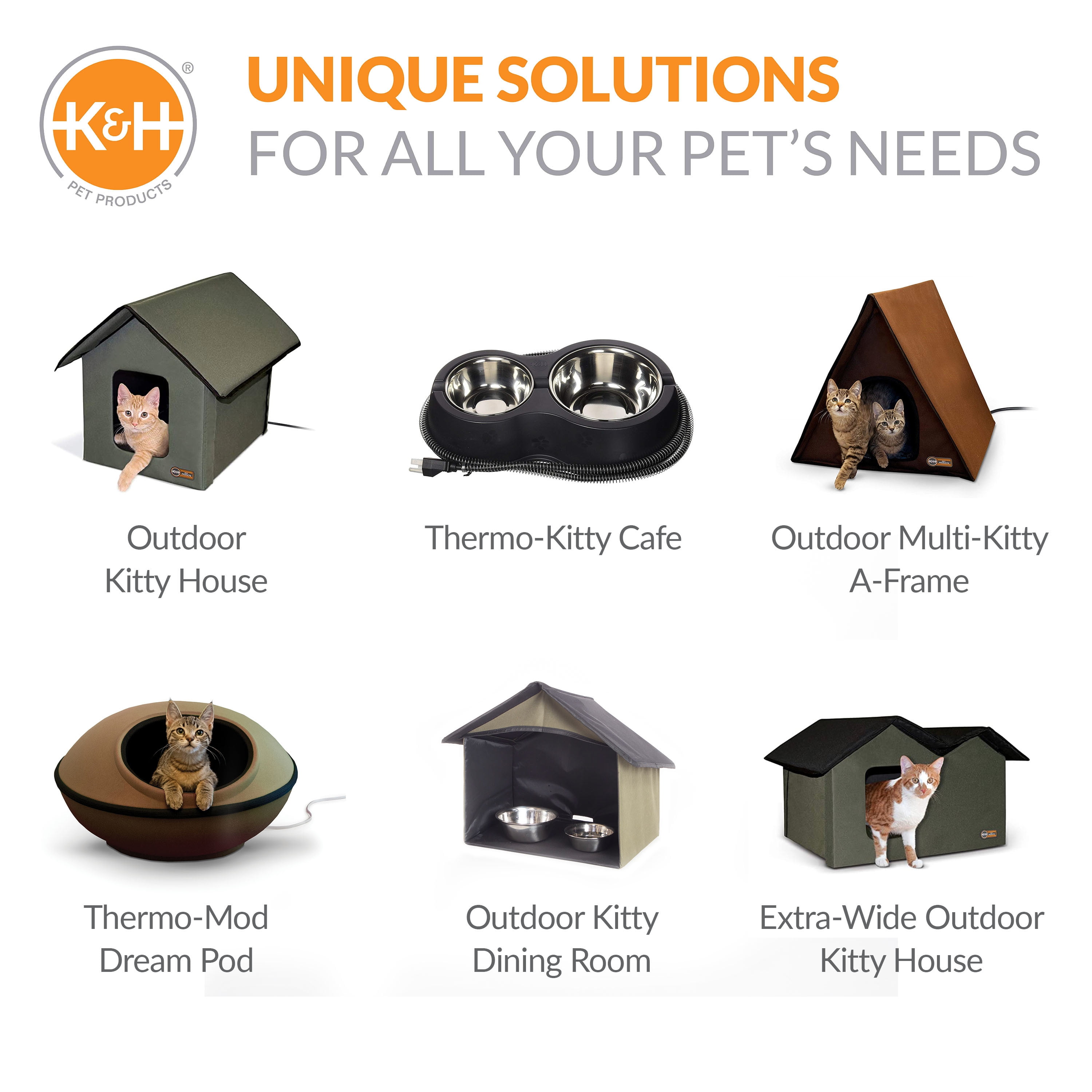 K&H Pet Products Two-Story Outdoor Kitty House with Dining Room Unheated Green Leaf 22 X 27 X 27 Inches