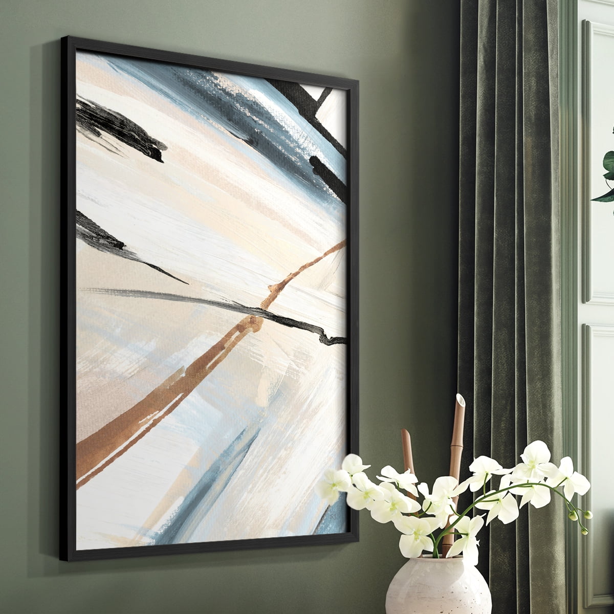 Dancing Wind Revisit II Framed Print in Black Solid Wood Framed Print No Nail Hanging