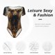 thumbnail image 4 of Balery Grassland Sunflower Cow Body de cuello redondo de manga corta para mujer Tops de manga corta Tops básicos-XX-Large, 4 of 7