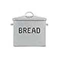 thumbnail image 3 of Creative Co-Op Enameled Metal Handles Rustic Farmhouse Storage Décor For Kitchen, Grey Bread Box with Lid, 3 of 4