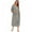 Gray, variant on Women's Zip Up Ankle Length Robes Half Sleeve Zipper Bathrobe Cotton House Coat with Pockets,Plus Size Striped O-neck House Coat Loungewear Long Nightgown Housedress,S-XXL Gray