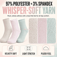 thumbnail image 3 of Girls Whisper Soft Quarter Crew Socks 6 Pack Lightweight Breathable Socks, GREY, L, 3 of 9