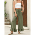 thumbnail image 5 of SIEANE Women's summer wide leg breathable flounder all kinds of lazy drawstring trousers S-2X, 5 of 5