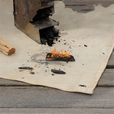 Fire Pit Grill Mats for Outdoor Grill 100X80cm, Outdoor Picnic Fireproof Mat Deck Lawn Protector