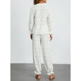 thumbnail image 6 of Biezeib Women’s Two Piece Pajama Set Long Sleeve Floral Print Doll Collar Tops and Pants Set Loungewear, 6 of 6