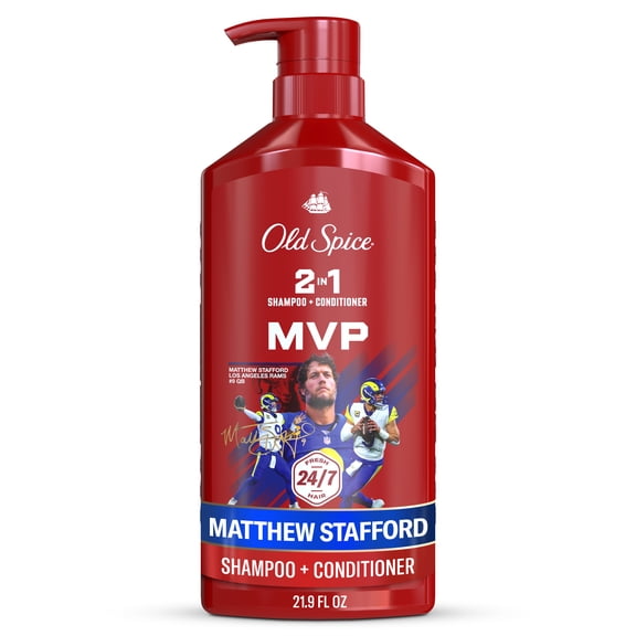 Old Spice 2 in 1 Mens Shampoo and Conditioner, Matt Stafford MVP, NFL Collection, 21.9 fl oz