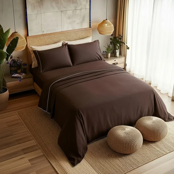 Juego de Sábanas King Size 2800 Hilos Extra Suave Premium Lisa Soft Nature