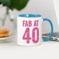 thumbnail image 3 of CafePress - Fab At 40 Pink Mug - 11 oz Ceramic Mug - Novelty Coffee Tea Cup, 3 of 4