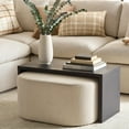 thumbnail image 2 of Bouclair Beige Black Coffee Table with Ottoman, 2 of 10