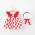 thumbnail image 2 of Miqool Newborn Infant Baby Girls Sleeveless Sundress with Sun Hat Birthday Party 2Pcs Summer Clothes Outfits for 6Months-3Years, 2 of 5
