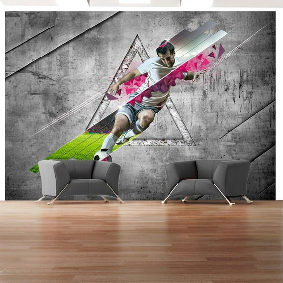 Tiptophomedecor Sports Wallpaper Wall Mural - Football Fantasy