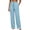 Blue, variant on Womens Work Pants Pleated Lounge Fashion Button High Waist Dress Trousers Business Casual Slacks Loose Straight Leg Pants