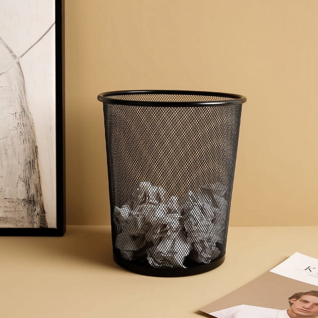 Papelera de red de hierro antioxidante engrosada Papelera de metal para el hogar Papelera de alambre de púas para oficina Papelera de inodoro sin tapa