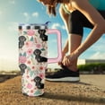 thumbnail image 6 of 40 oz Dachshund Tumbler with Handle and Straw, Dog Travel Mug Water Bottle, Stainless Steel Insulated Cup with Lid and Straw, Birthday Christmas Gifts, 6 of 6