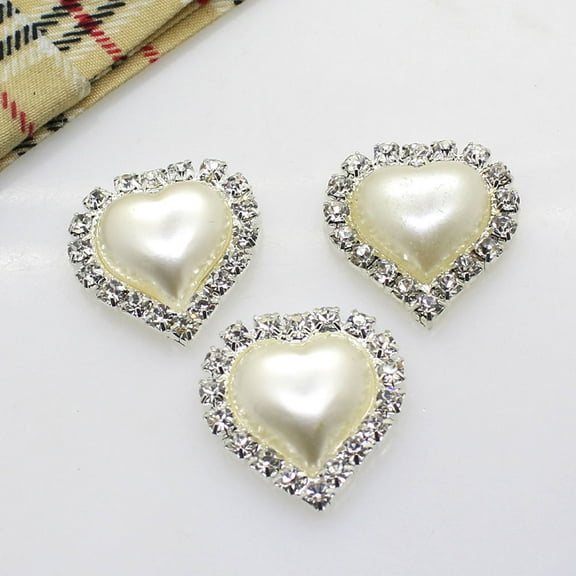 OFFIGAM 10Set Sparkly Barrettes White Flower Disk Hair Jewels for Diy Projects and Crafting