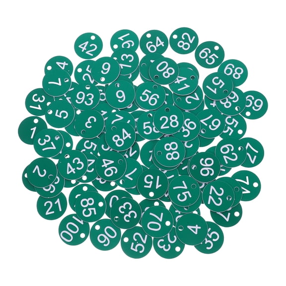 Oraceous 100pcs Plastic Numbered Key Tags With Holes Plastic Numbered Circles Plastic Number Key Tags Identifiers Number Charms Numbered Key Tag