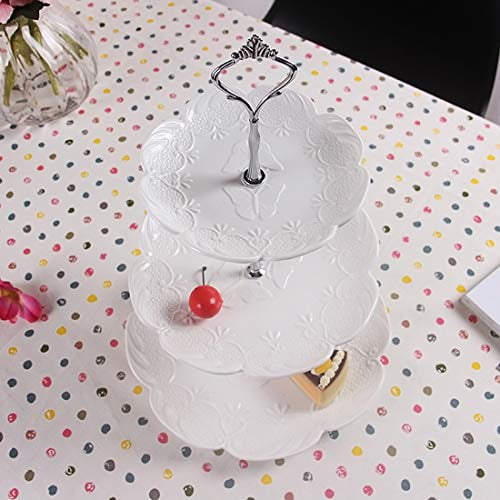 Silver Accent Plates,Petforu 5 Sets Crown 3 Tier Cake Stand Fittings Hardware Holder for Wedding and Party 