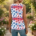 thumbnail image 4 of GERsome 4th of July Tank Tops Women's V-Neck Loose Fit Sleeveless Patriotic Summer T-Shirts Size 2XL, 4 of 7