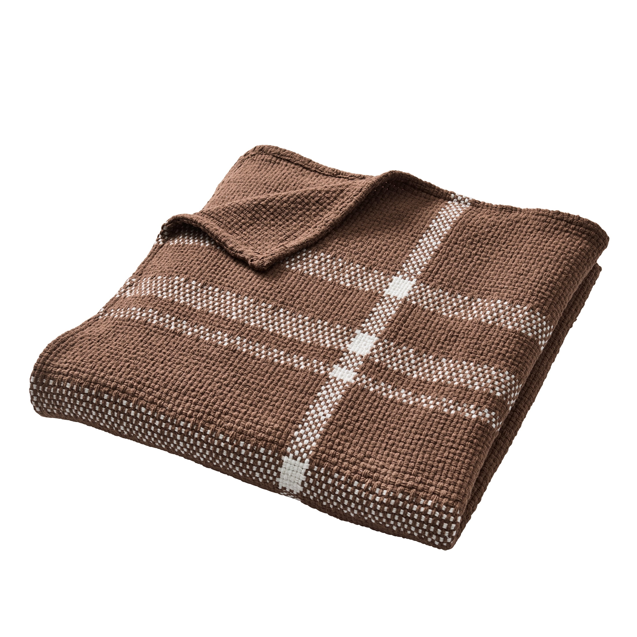Better Homes & Gardens Brown Wool Woven Basketweave Throw, 50x72"