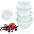 thumbnail image 5 of Plastic Meal Prep Bowls with Lids, 4-Piece Set Clear Nesting Plastic Small Mixing Bowl with Lids, Durable Stackable Airtight Meal Prep Containers, Microwave, Freezer & Dishwasher Safe(Clear,4x4x1.7"), 5 of 8