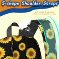 thumbnail image 5 of Sunflower Black Pattern 17" Waterproof Oxford School Backpacks for Teens, S-Shape Padded Straps, for School, Travel, Hiking, Camping, 5 of 5