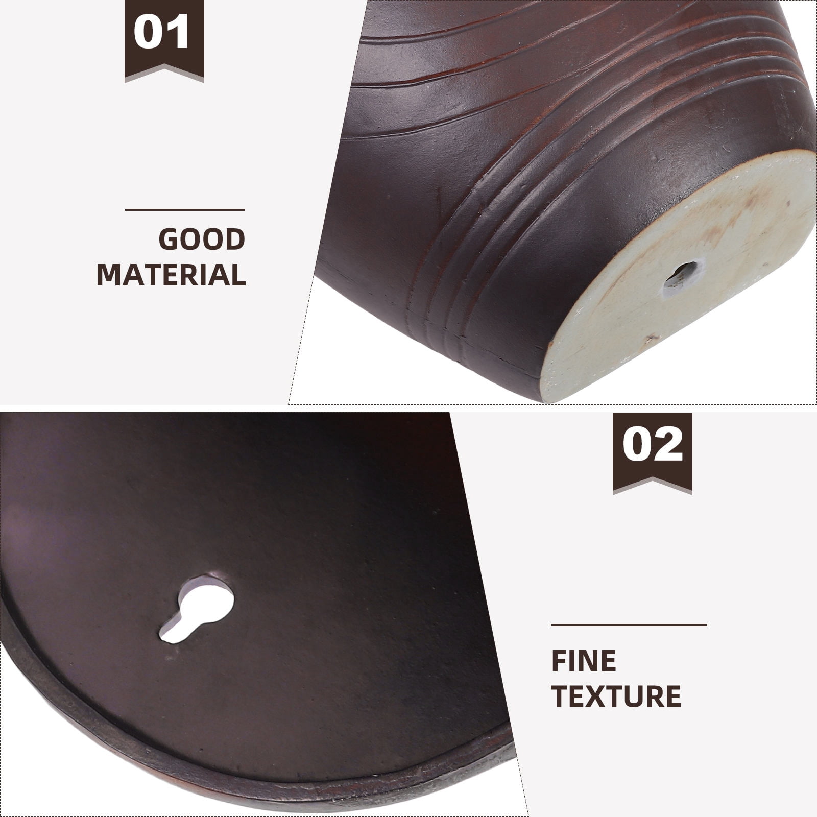 FOLOYORI Wall Hanging Planters Ceramic Pot Dark Brown 1Pcs for Balcony