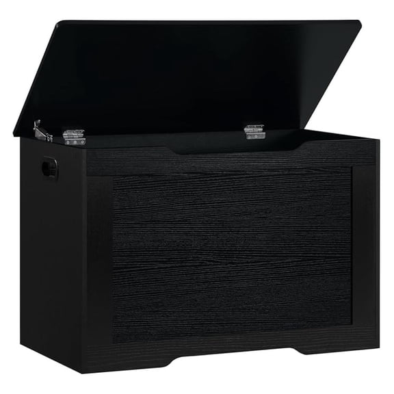29.5” Storage Chest, Toy Box with Safety Hinge & Gel Bumpers, Toy Chest, Lift Top Storage Trunk, Supports 220 lb, for Living Room, Bedroom, Entryway, Black