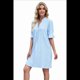 thumbnail image 4 of Vestido Recto Casual con Cuello en V Azul S, 4 of 10